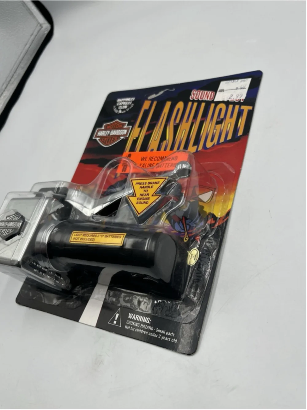 Harley-Davidson Sound Effect Flashlight 1995 Licensed New Carded Motorcycle Toy